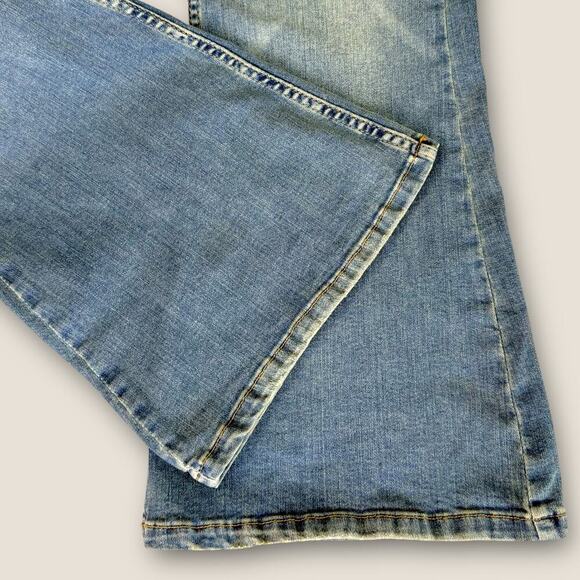 BDG Urban Outfitters Raw Cut Waist Flare Y2K Low Rise Blue Jeans Womens 30X32 - Picture 8 of 13